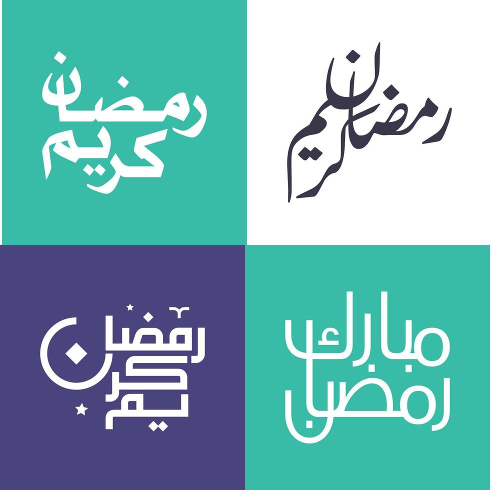 Modern and Simple Arabic Calligraphy Pack for Ramadan Kareem Greetings. vector