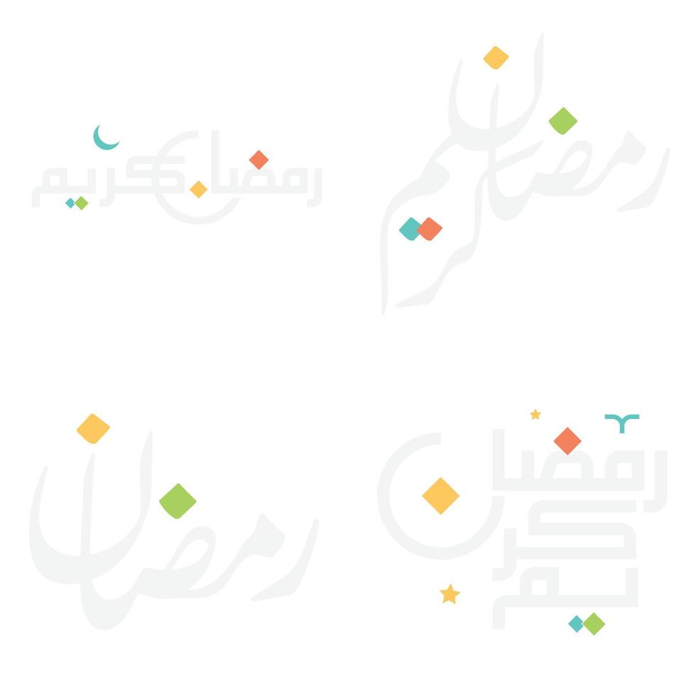 Arabic Greeting Typography Set for Ramadan Kareem Celebrations. vector