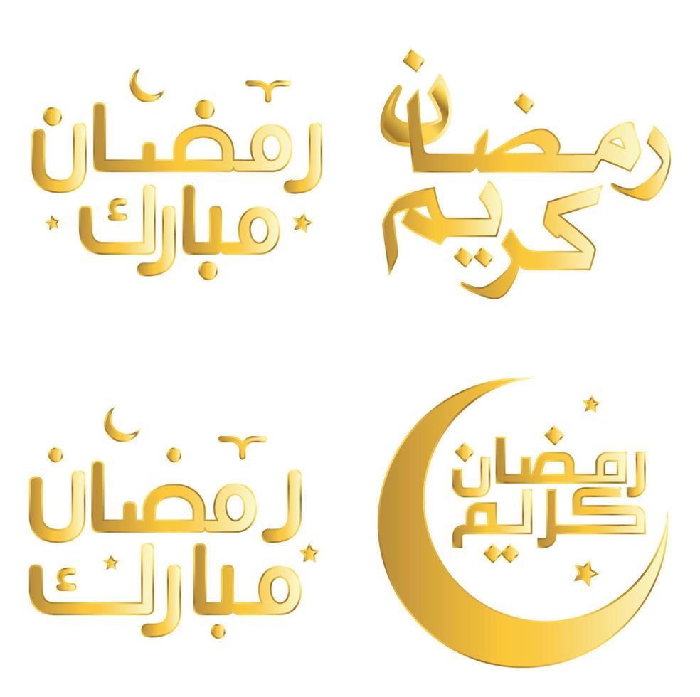 Arabic Calligraphy Vector Illustration for Celebrating Golden Ramadan Kareem.