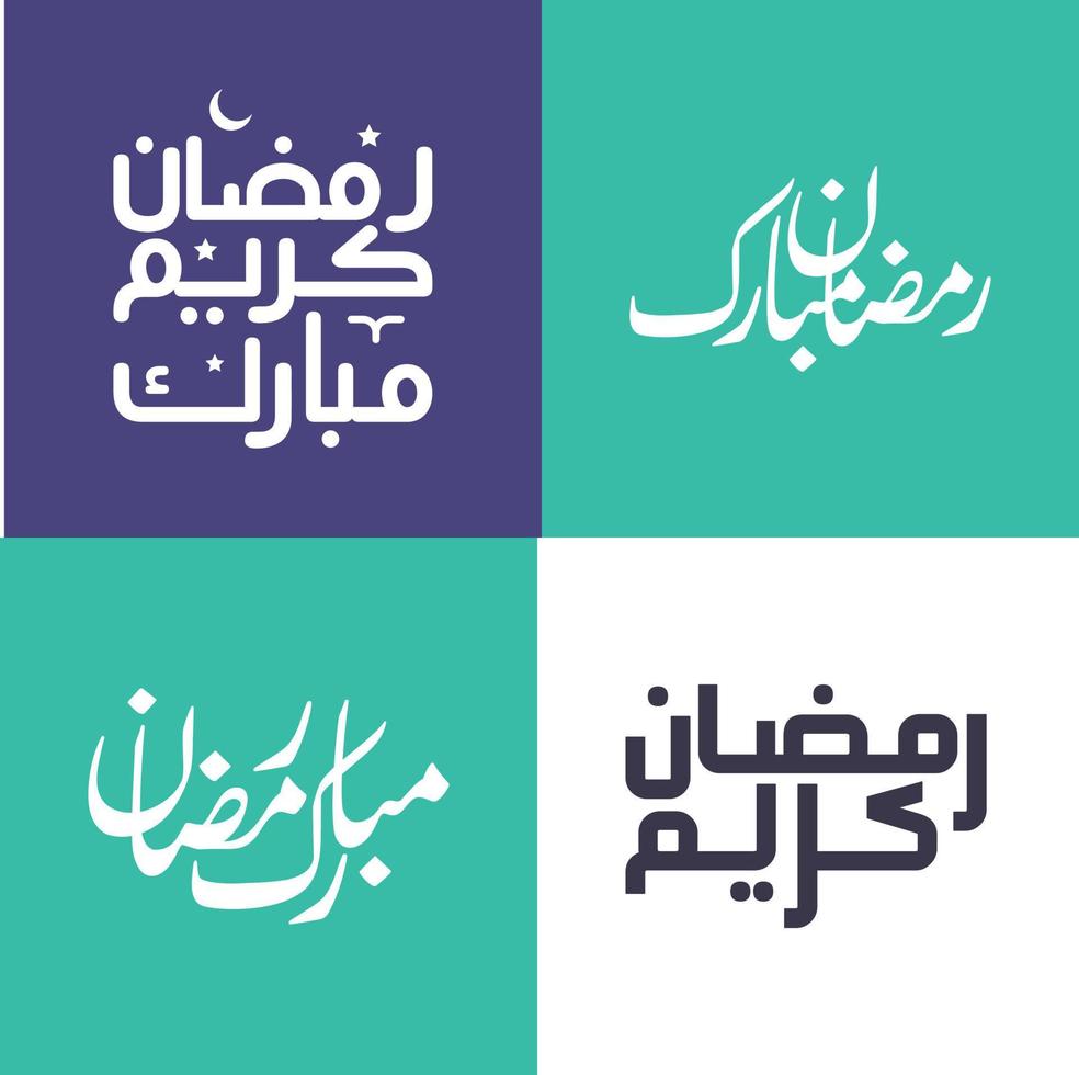 Modern and Simple Arabic Calligraphy Pack for Ramadan Kareem Greetings. vector