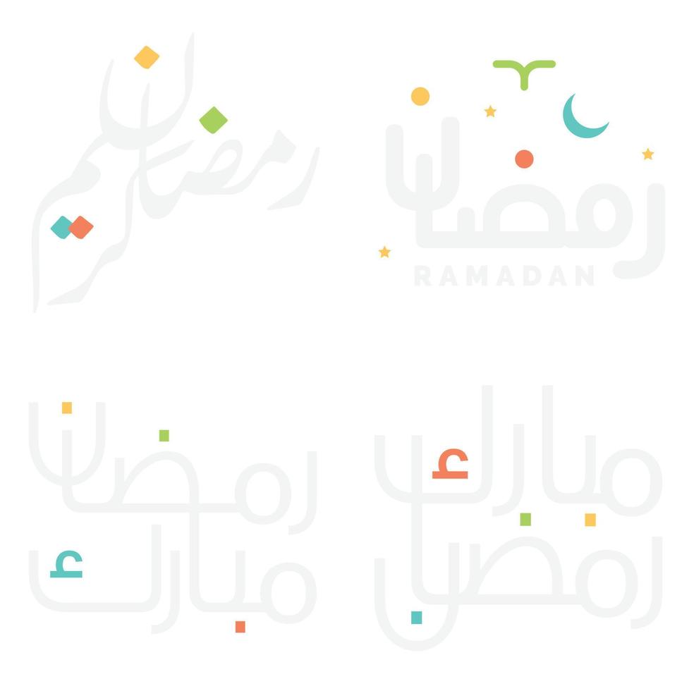 Vector Illustration of Ramadan Kareem Wishes with Islamic Calligraphy.