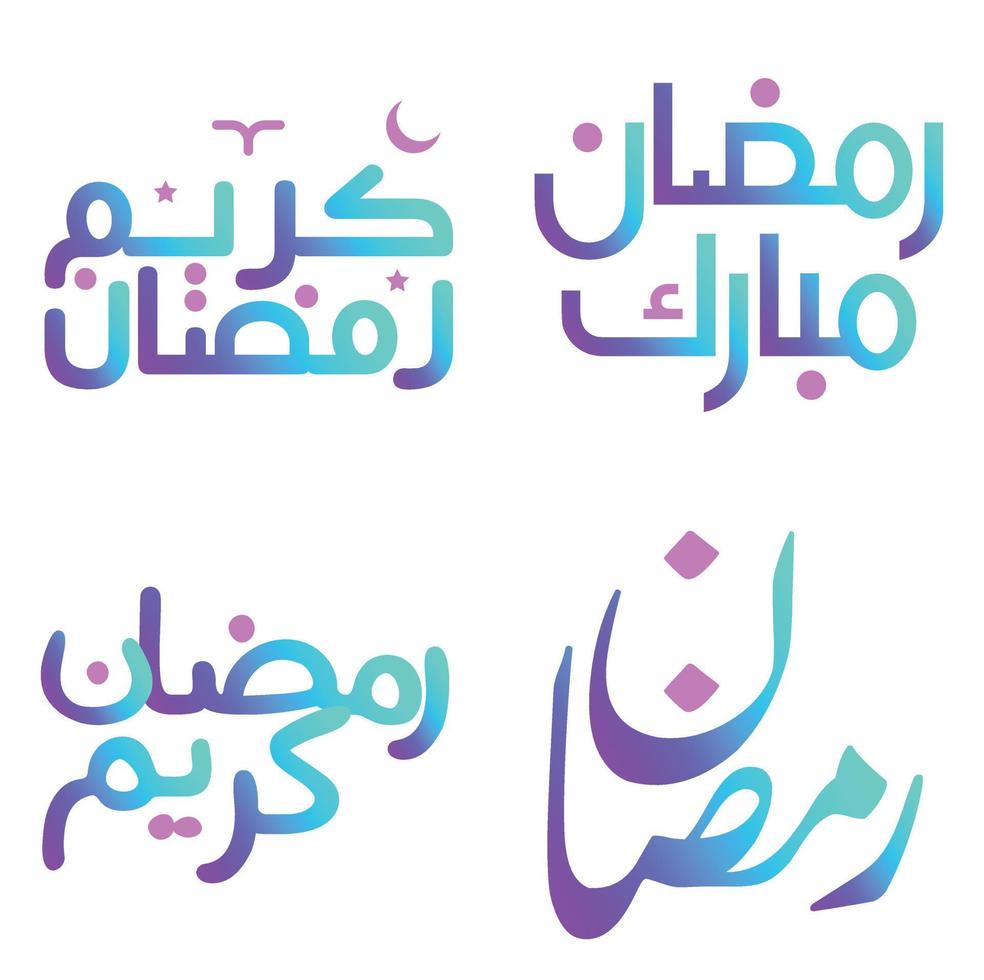 Gradient Ramadan Kareem Vector Design with Arabic Calligraphy for Muslim Greetings.