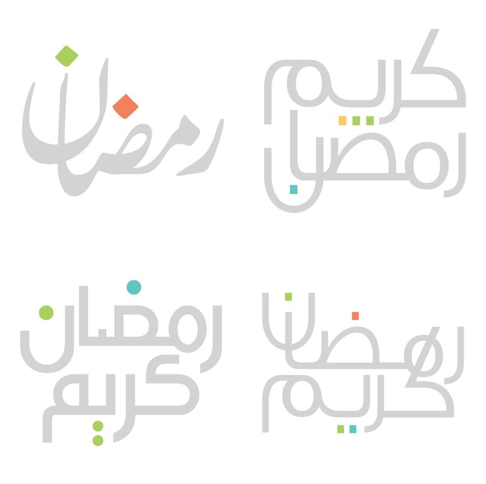 Ramadan Kareem Vector Design with Modern Arabic Typography.