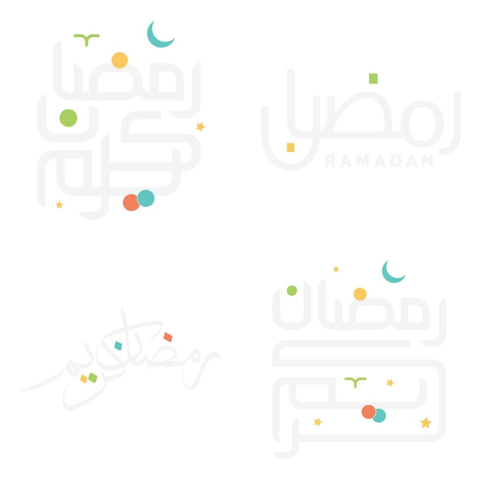 Ramadan Kareem Arabic Calligraphy Design. Vector Illustration for Greeting Cards.