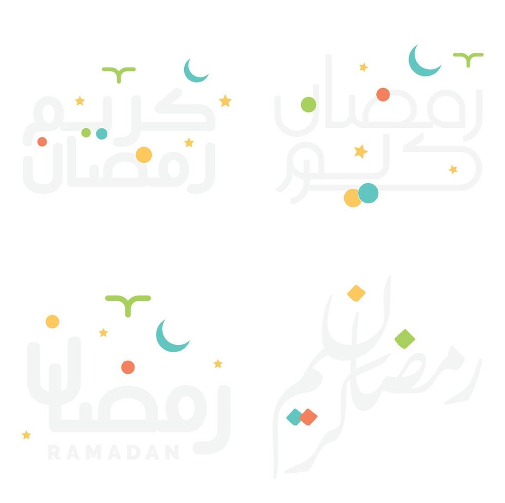 Vector Illustration of Ramadan Kareem with Islamic Arabic Calligraphy Design.