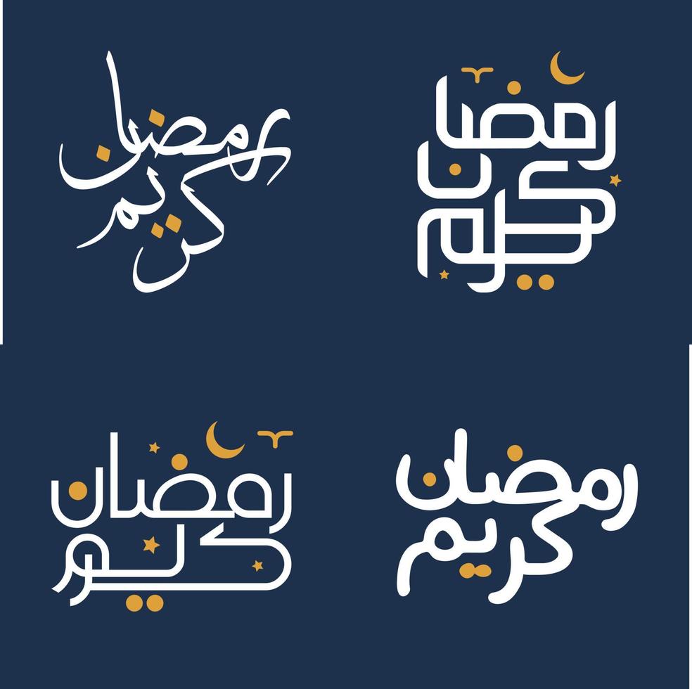 Vector Illustration of Ramadan Kareem with White Calligraphy and Orange Design Elements.