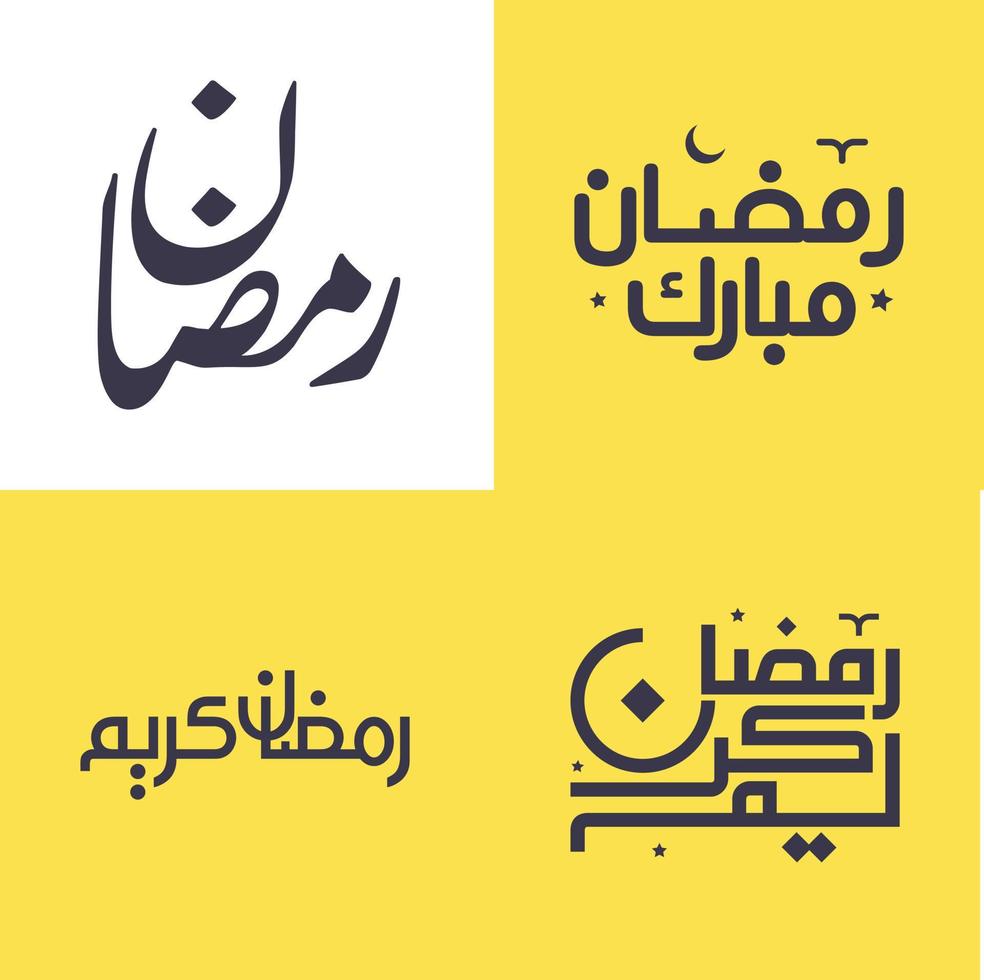 Simple and Elegant Arabic Calligraphy Pack for Muslim Greetings and Festivities in Vector Illustration.
