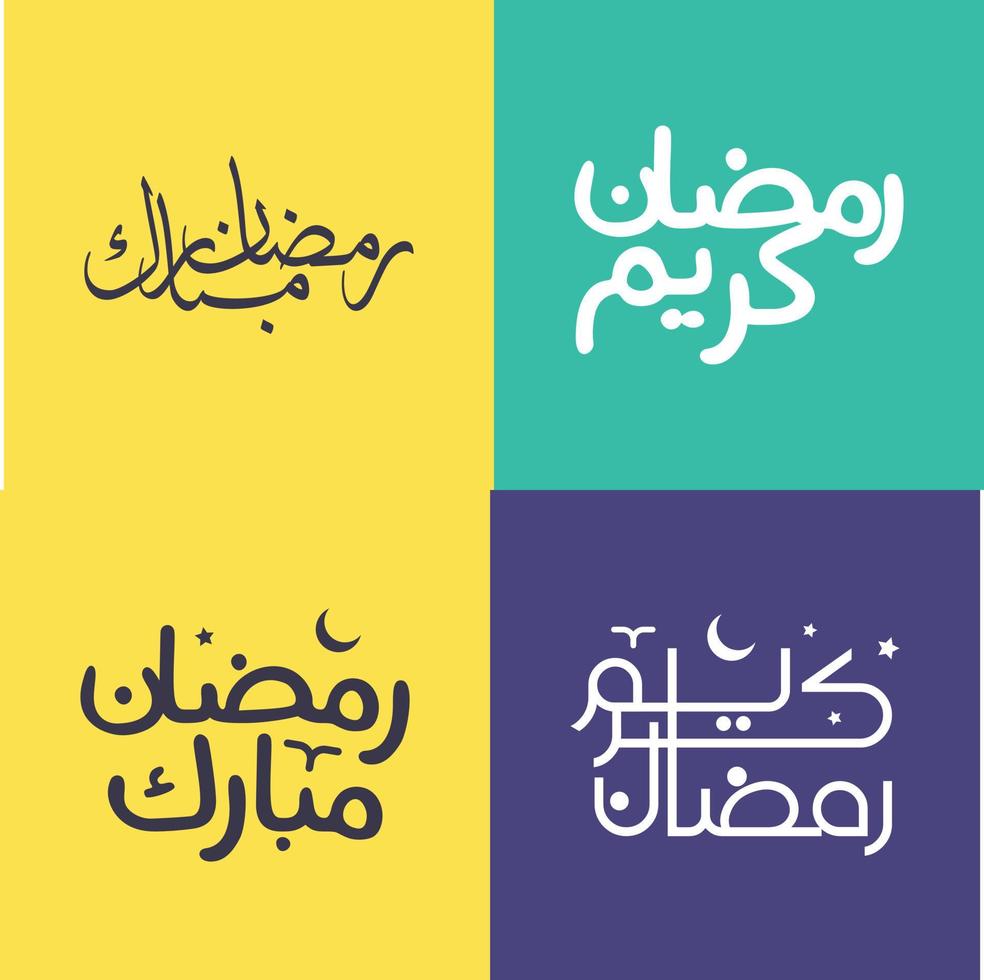 Minimalistic Arabic Calligraphy Pack for Muslim Celebrations and Festivities. vector