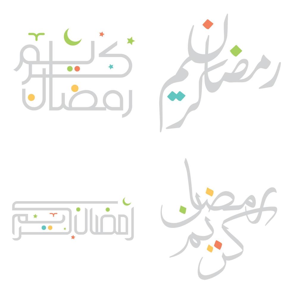 Vector Illustration of Ramadan Kareem Wishes with Islamic Calligraphy.