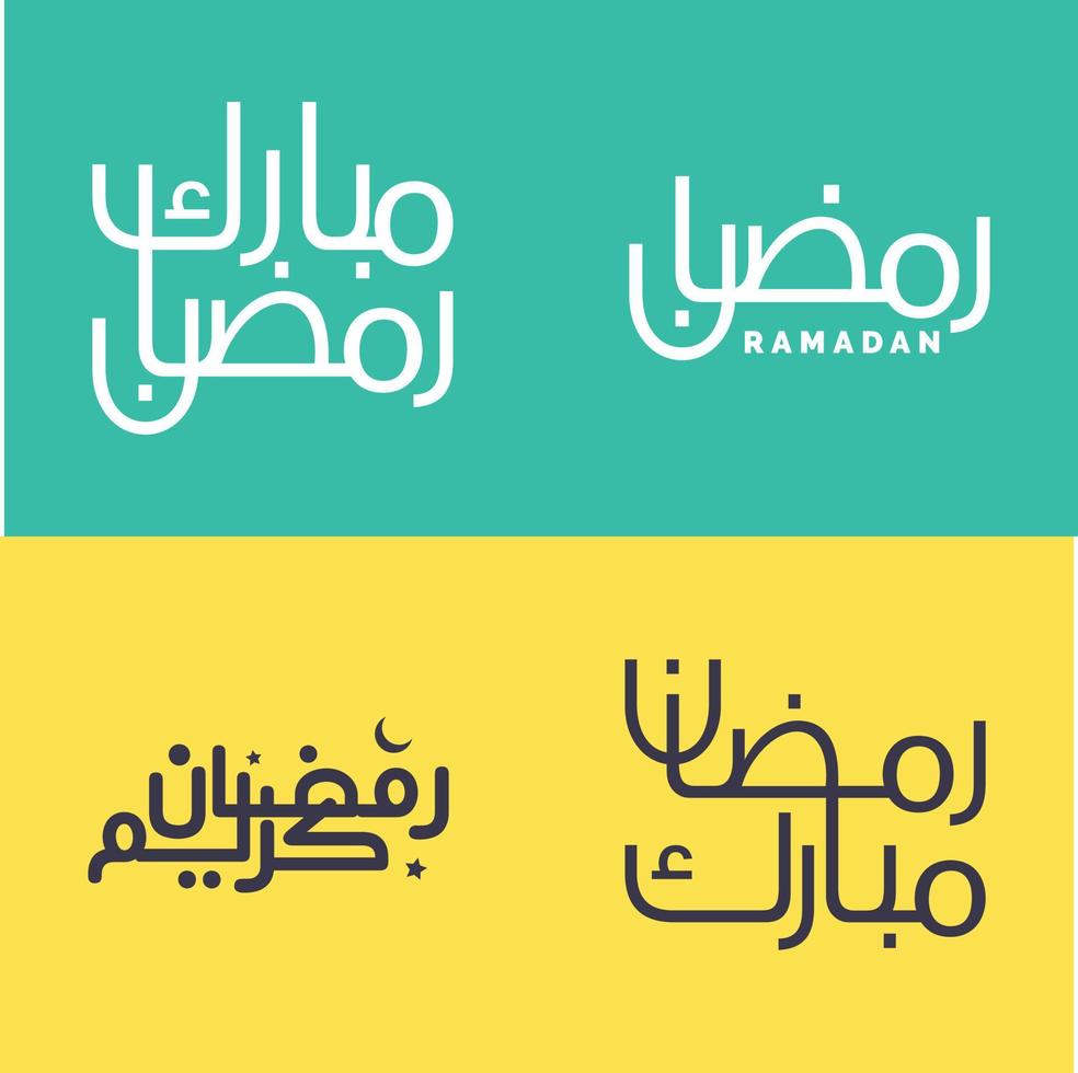 Celebrate Ramadan Kareem with Elegant and Simple Arabic Calligraphy Pack. vector