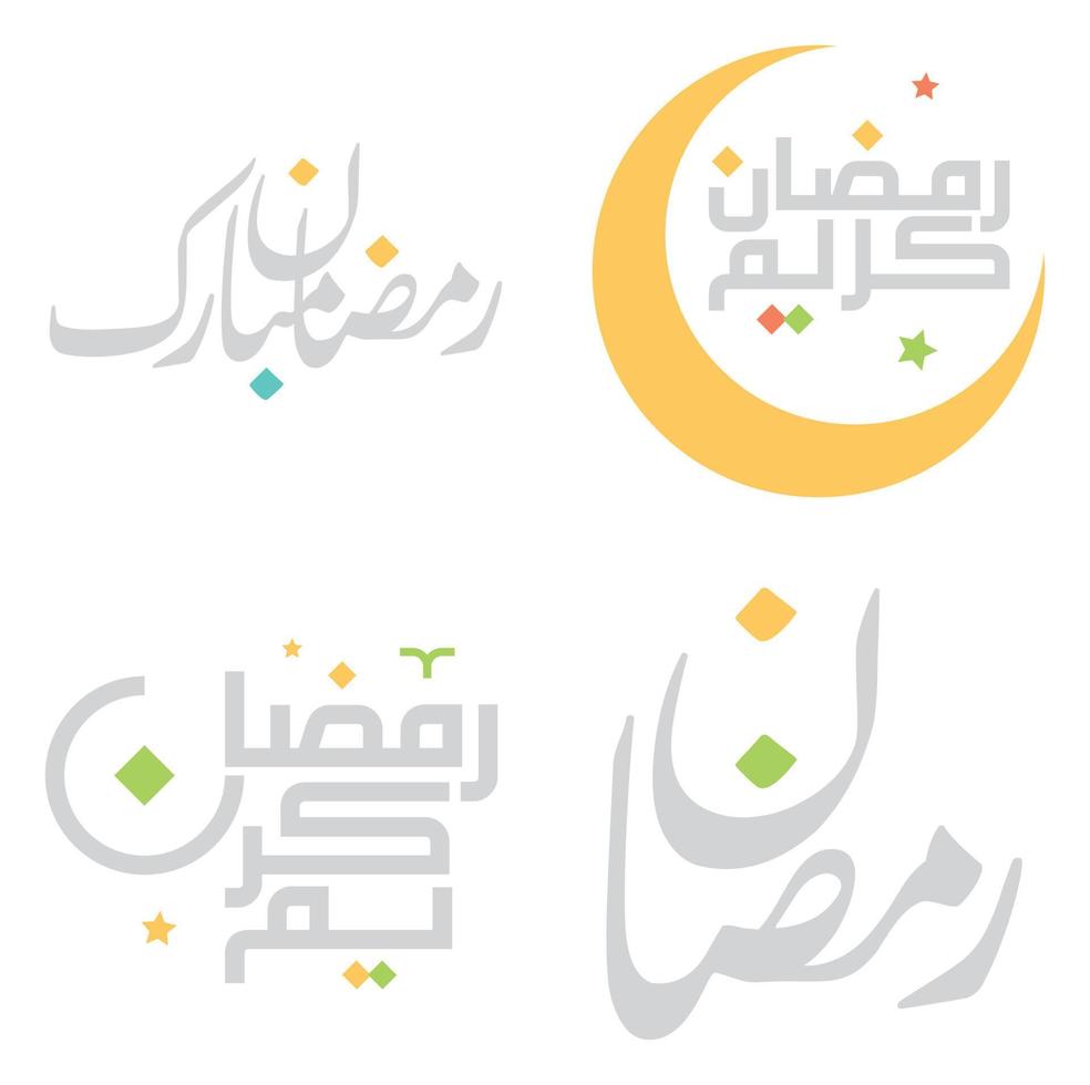 Elegant Ramadan Kareem Vector Illustration with Islamic Arabic Calligraphy Design.