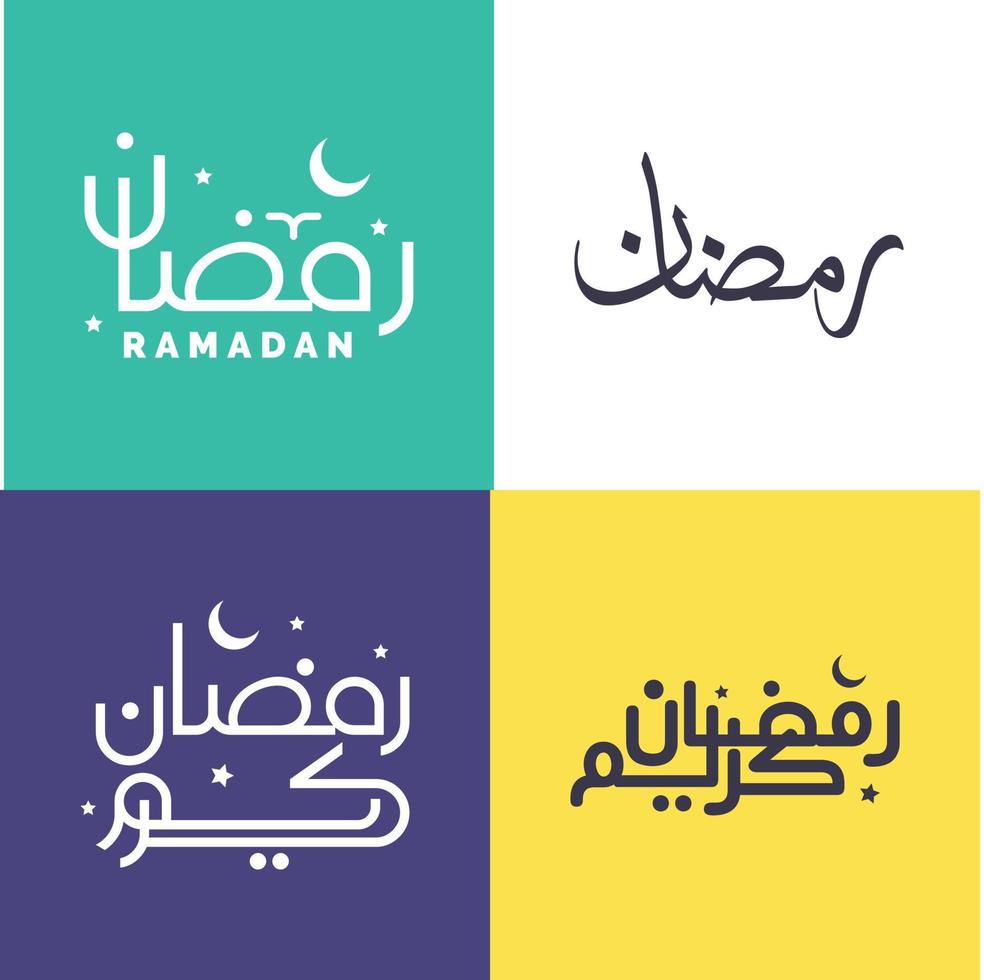 Simple Arabic Calligraphy Pack for Celebrating Ramadan Kareem with Elegance. vector