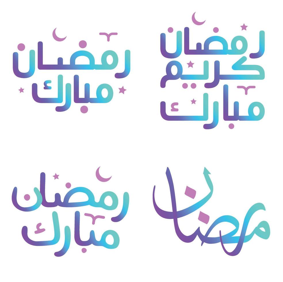 Arabic Calligraphy Vector Illustration for Celebrating Gradient Ramadan Kareem.