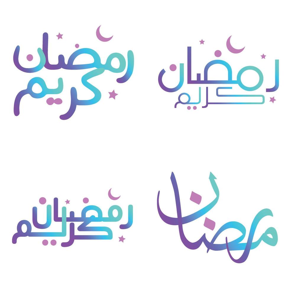 celebrar Ramadán kareem con elegante degradado caligrafía vector diseño.