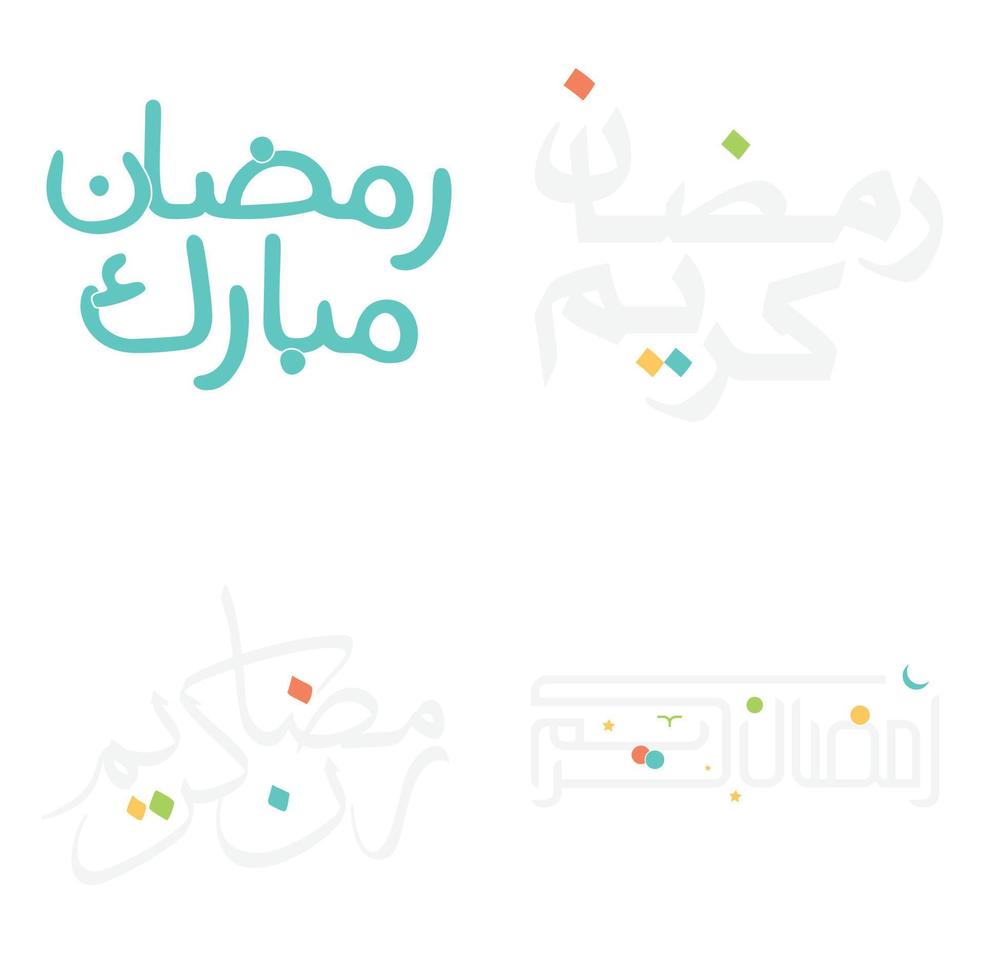Ramadan Kareem Vector Design with Elegant Arabic Calligraphy for Greeting Cards.