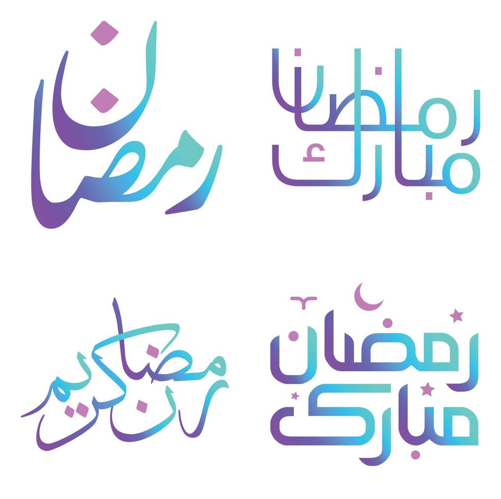 Celebrate the Holy Month of Ramadan with Gradient Arabic Calligraphy. vector