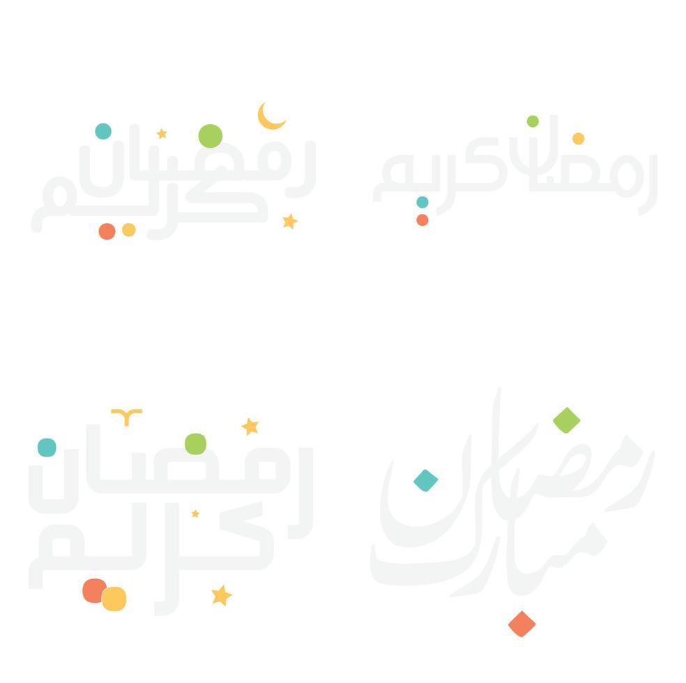 Vector Illustration of Ramadan Kareem Greetings in Arabic Calligraphy.