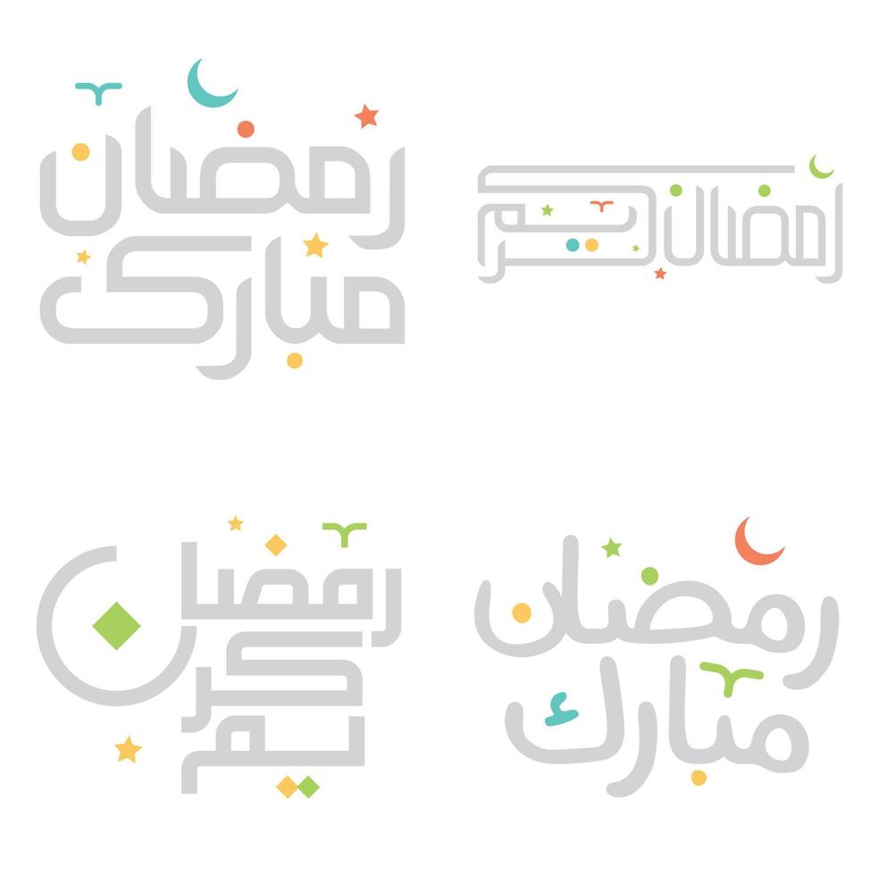Elegant Ramadan Kareem Calligraphy for Islamic Month of Fasting. Arabic Logo Design. vector