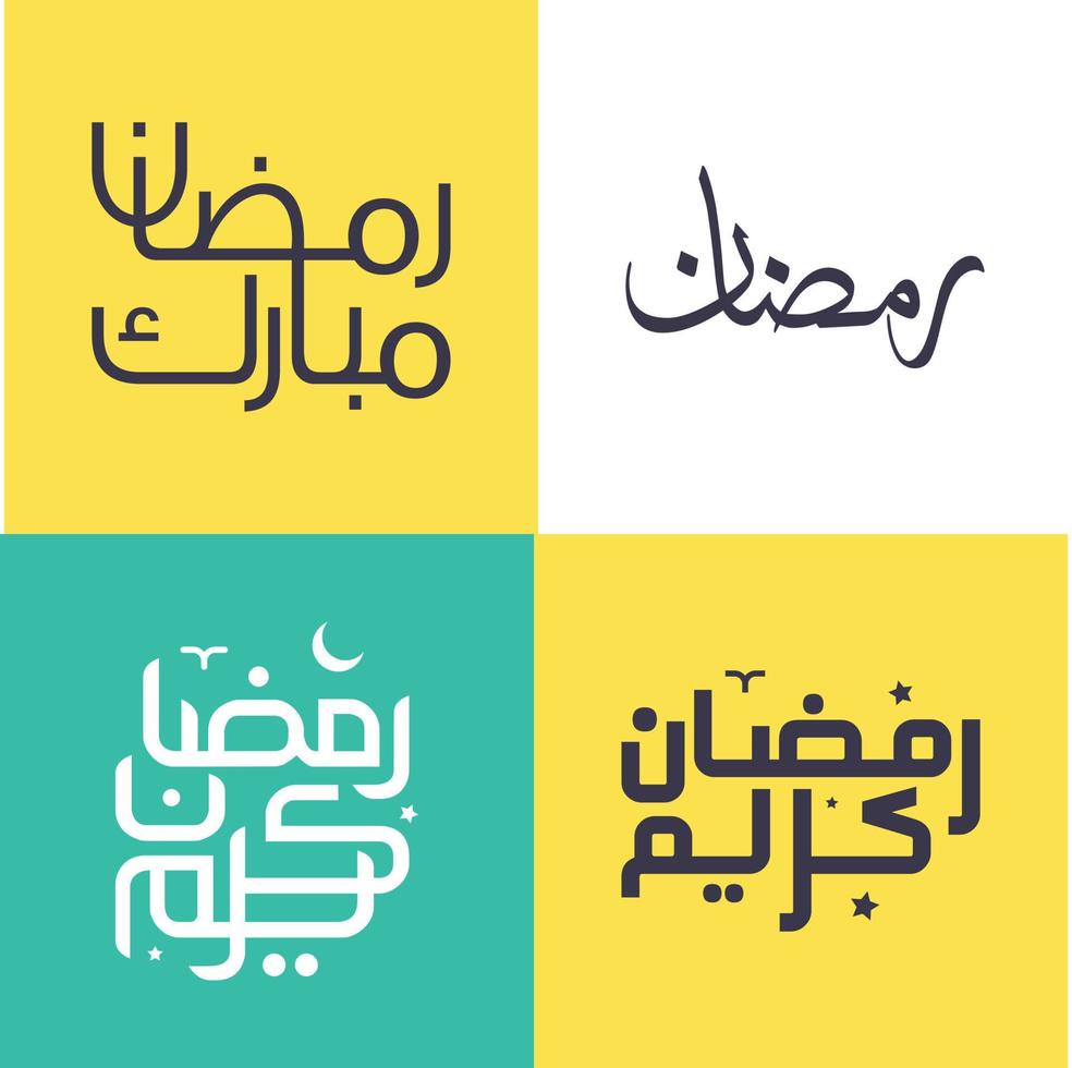 Modern and Simple Arabic Calligraphy Pack for Muslim Celebrations and Festivities in Vector Illustration.