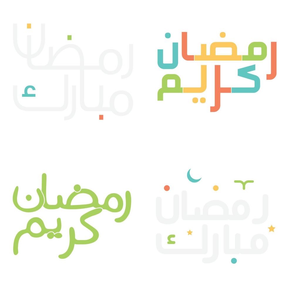 Ramadan Kareem Greeting Card with Islamic Arabic Typography Design. vector