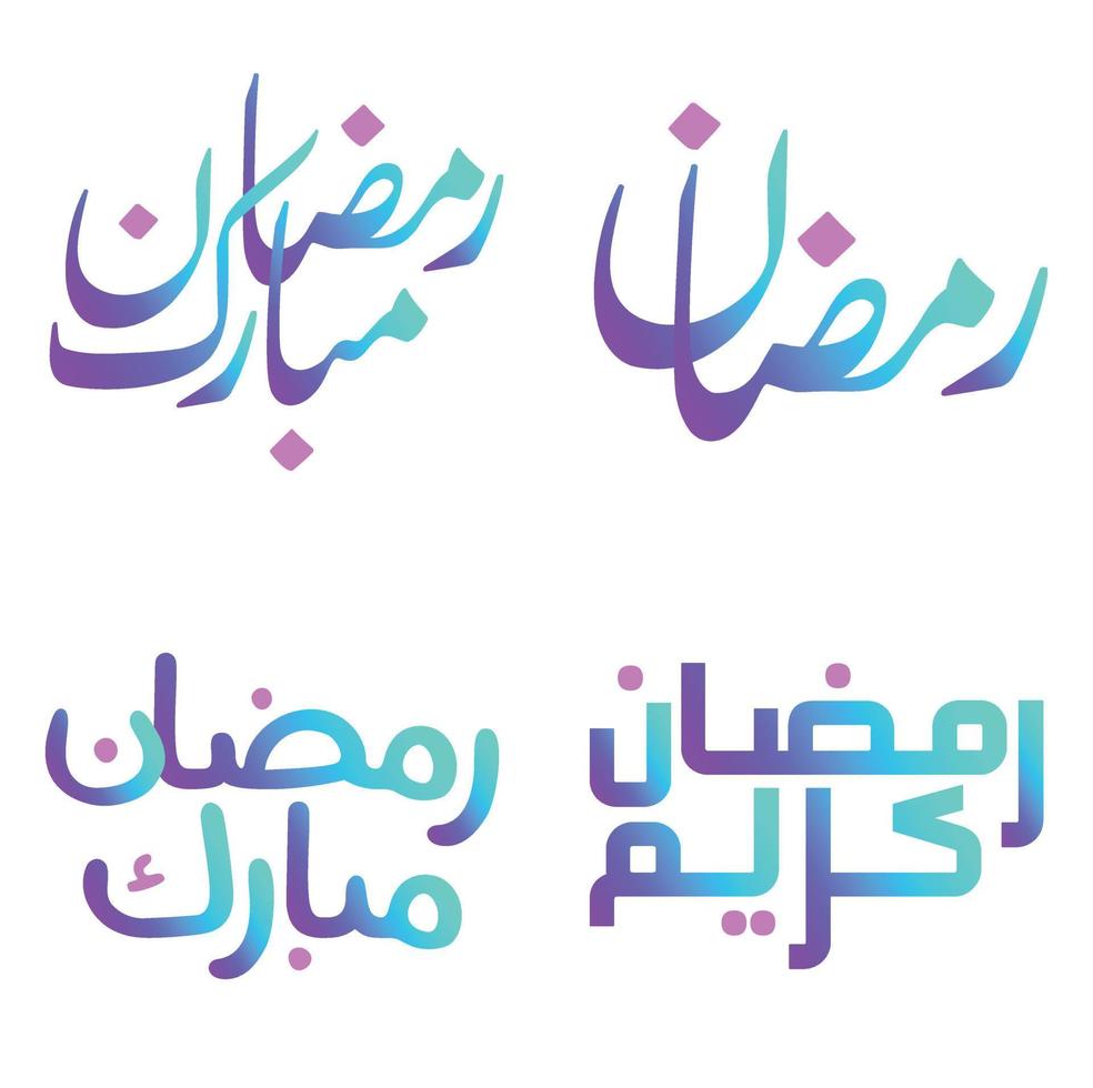 Elegant Gradient Vector Illustration of Ramadan Kareem with Arabic Calligraphy.
