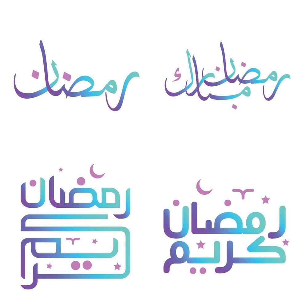 Gradient Ramadan Kareem Vector Illustration with Traditional Arabic Calligraphy.
