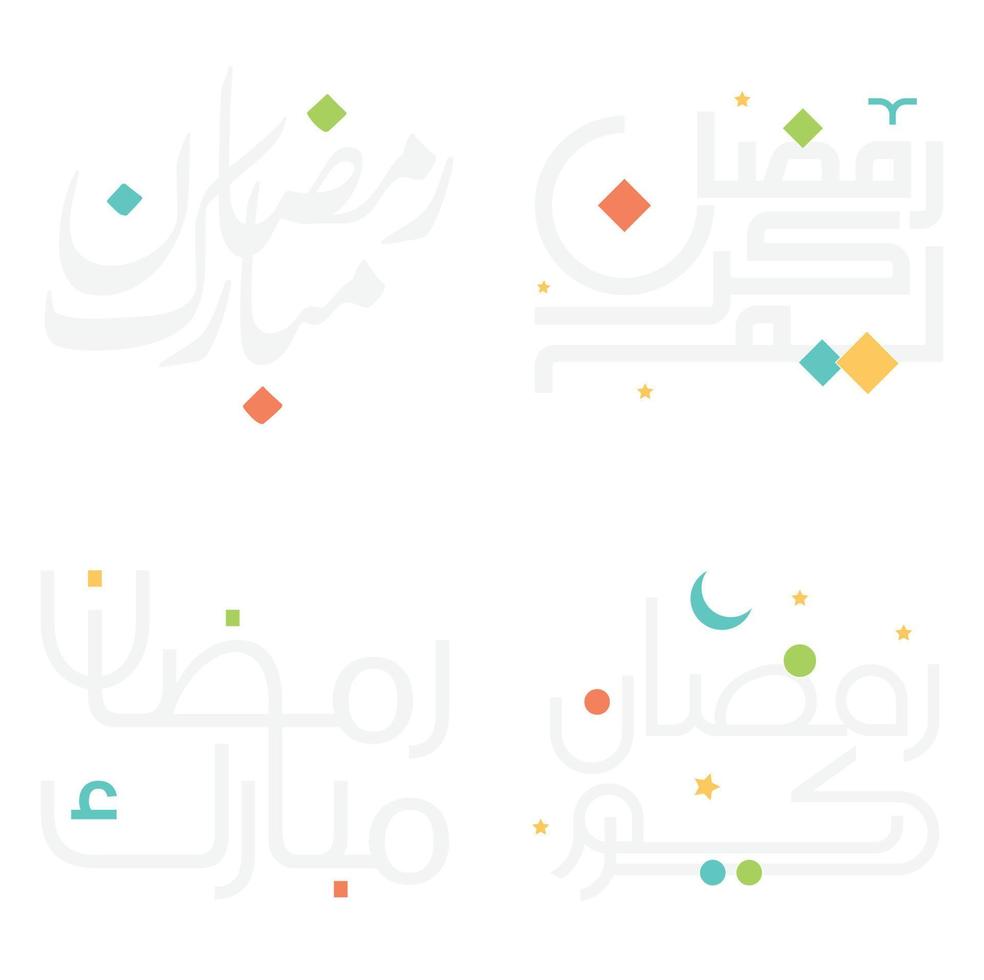 Ramadan Kareem Arabic Calligraphy Vector Art for Muslim Celebrations.