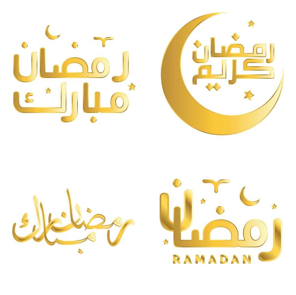 Celebrate Ramadan Kareem with Golden Calligraphy Vector Illustration.