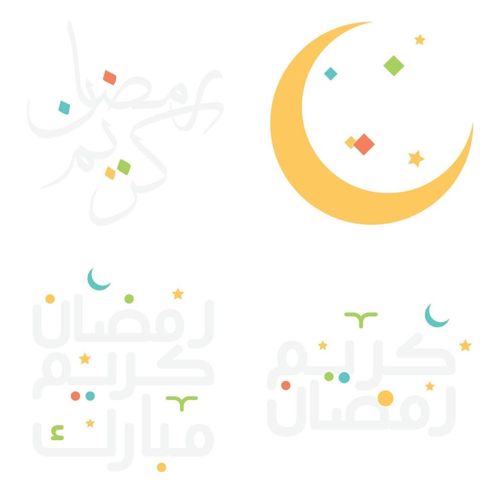 Ramadan Kareem Vector Design with Arabic Calligraphy for Islamic Greetings.