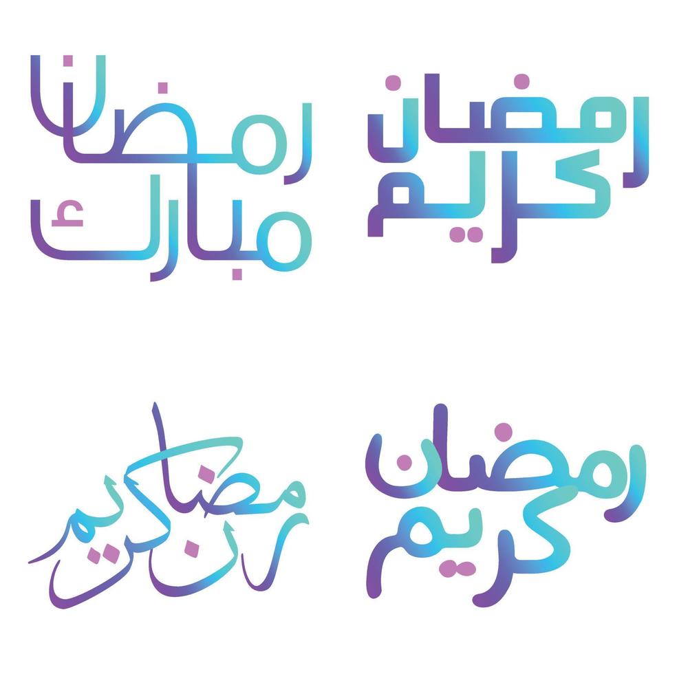 Gradient Ramadan Kareem Vector Illustration with Traditional Arabic Calligraphy.