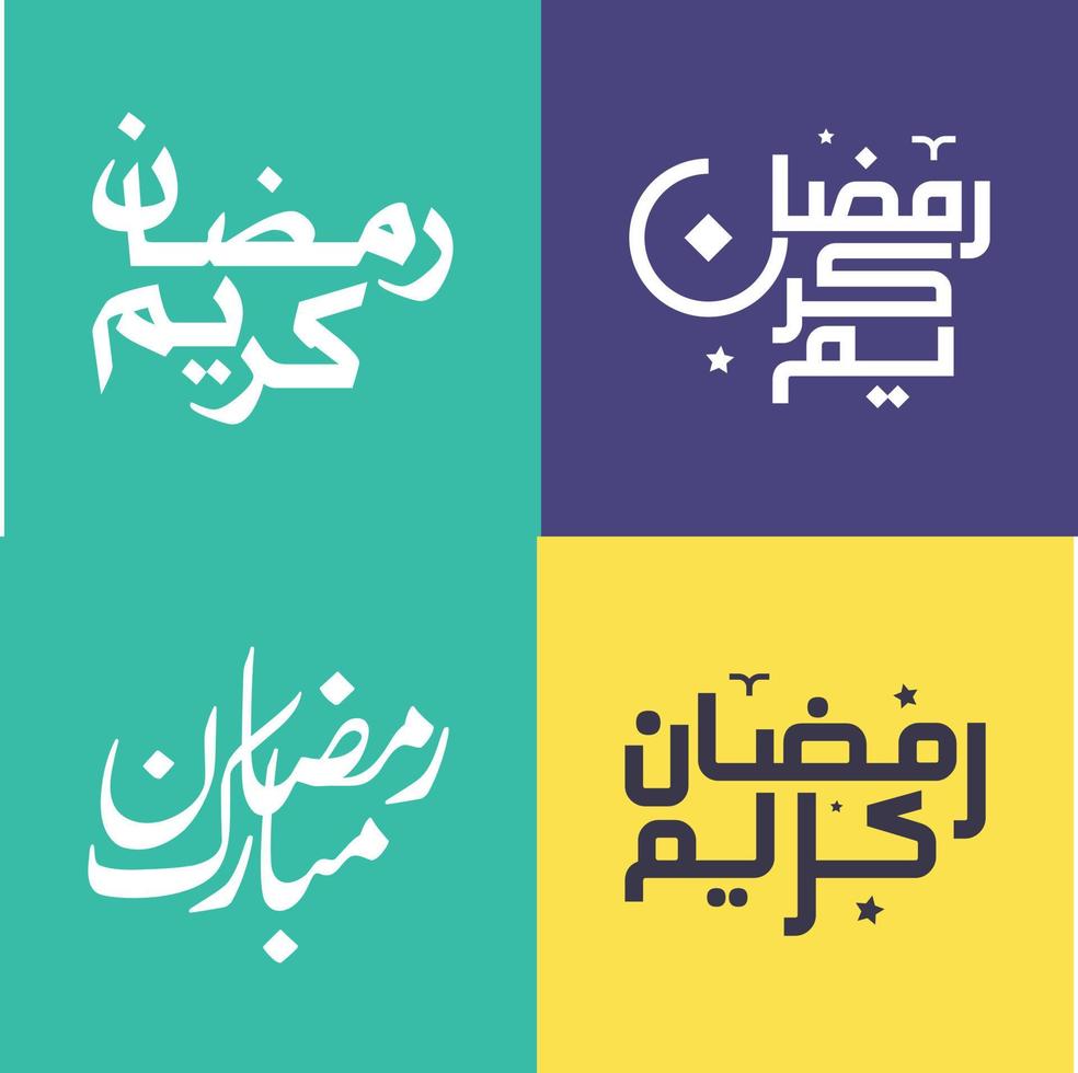 Vector Illustration of Simple Arabic Calligraphy Pack for Ramadan Greeting Cards.