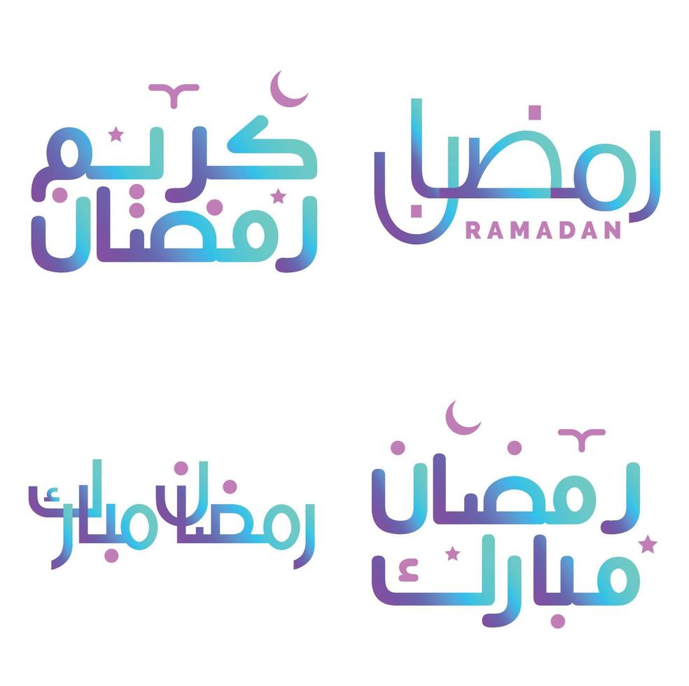 Elegant Gradient Ramadan Kareem Vector Design with Arabic Calligraphy.