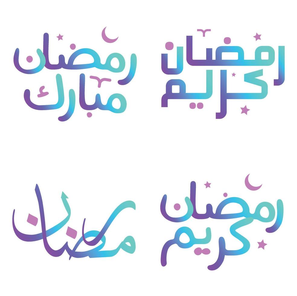 Vector Illustration of Gradient Ramadan Kareem Wishes for Muslim Celebrations.