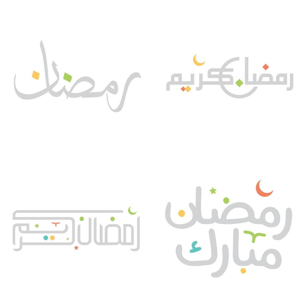 Ramadan Kareem Vector Illustration for Muslim Celebrations with Elegant Calligraphy.