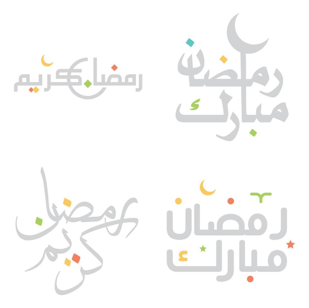 Vector Design of Ramadan Kareem Arabic Calligraphy for Muslim Greetings.