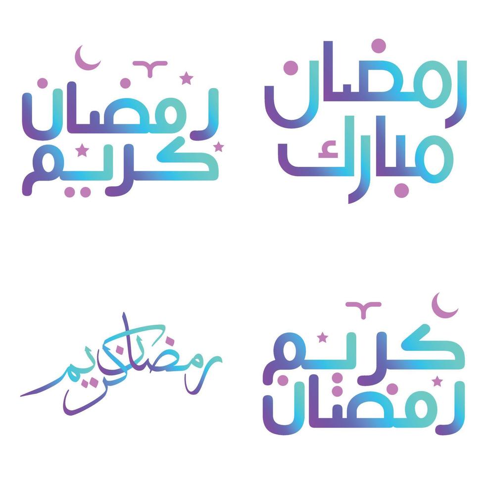 Elegant Gradient Ramadan Kareem Vector Design with Arabic Calligraphy.