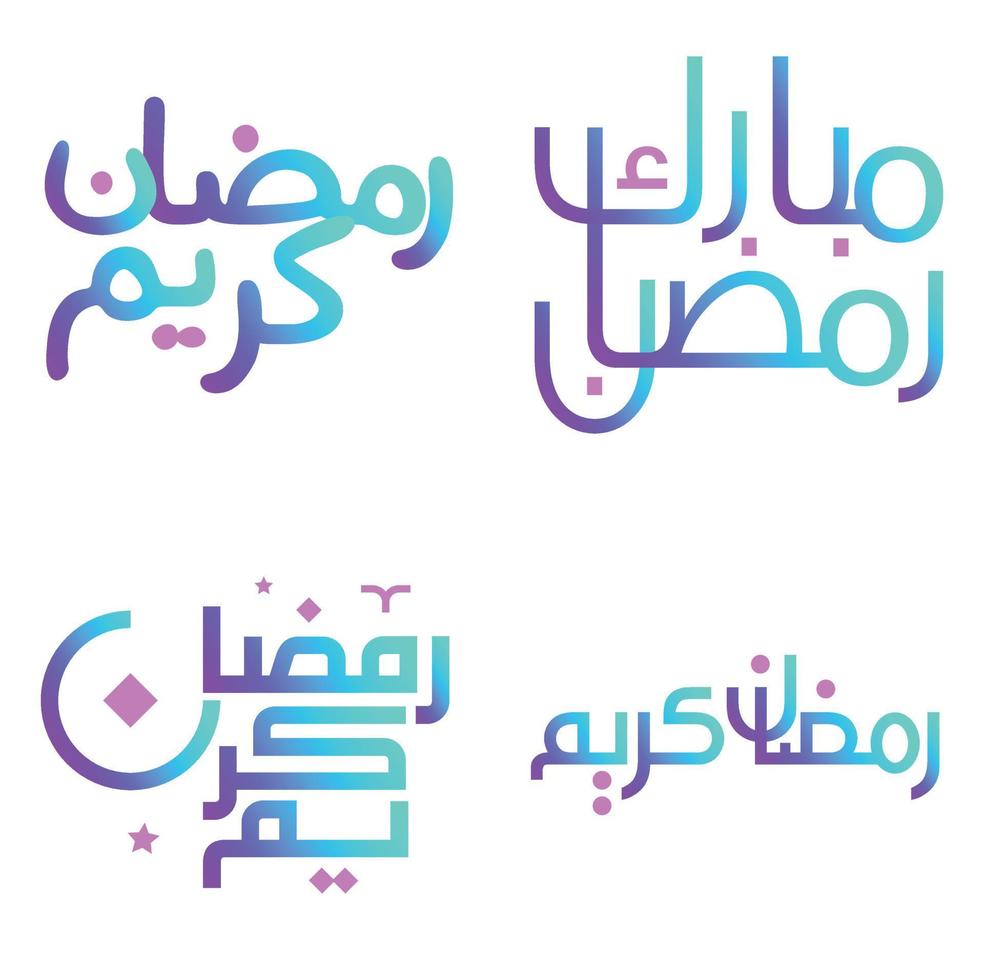 Gradient Arabic Calligraphy Vector Design for Celebrating the Holy Month of Ramadan.