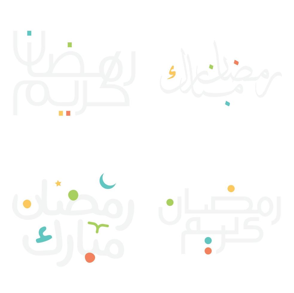 Arabic Calligraphy Ramadan Kareem Wishes for Islamic Fasting Month. vector