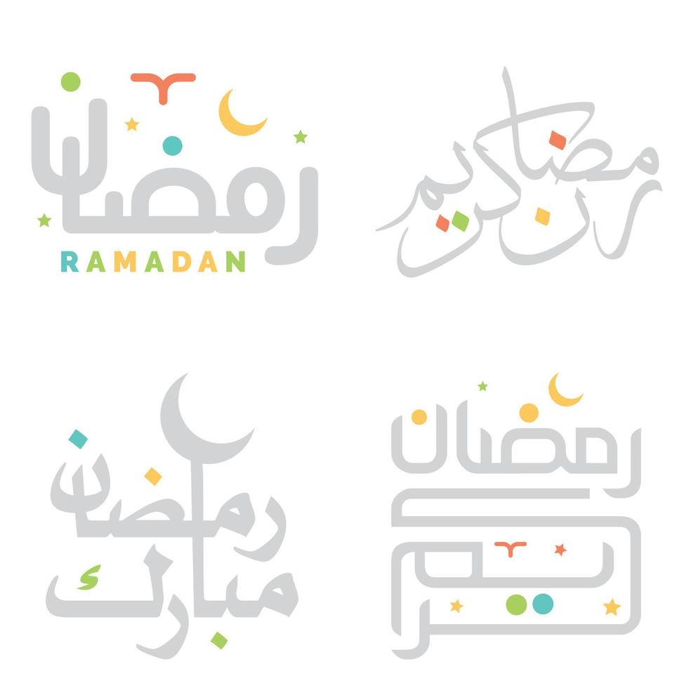 Vector Illustration of Ramadan Kareem Arabic Typography for Muslim Greetings.