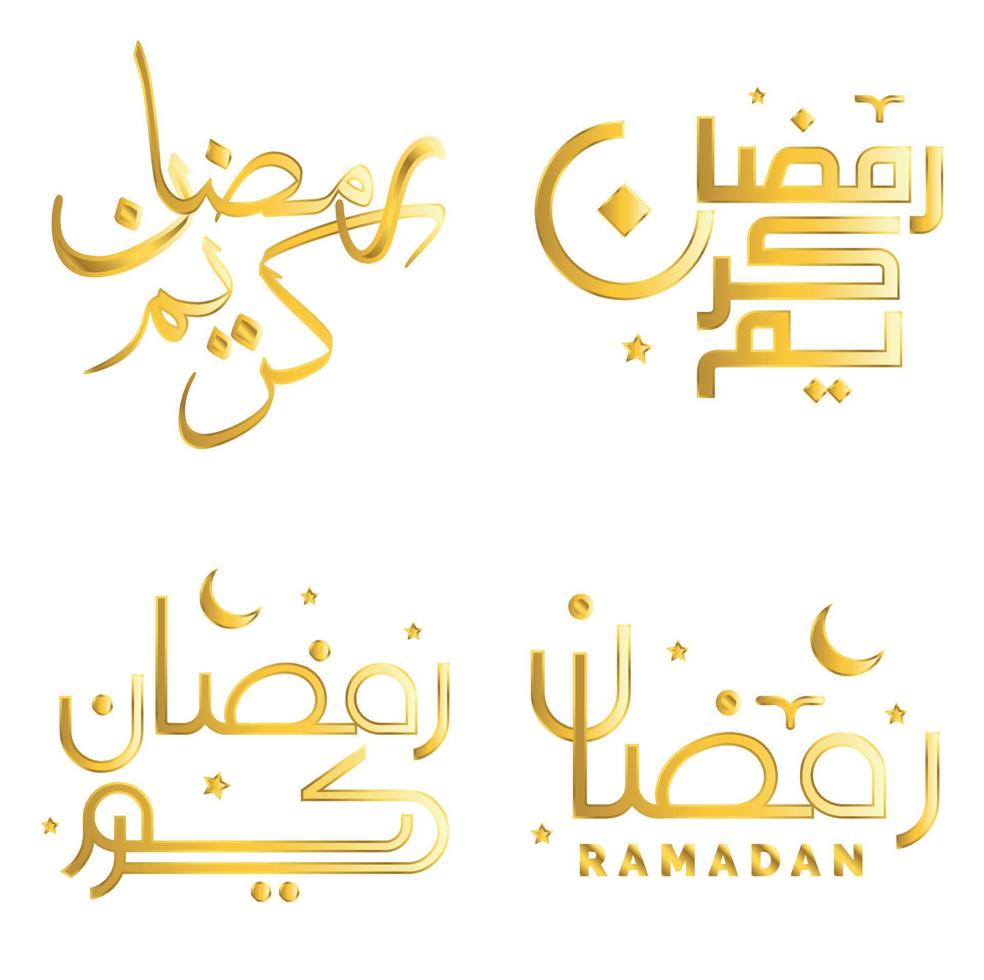 Celebrate Ramadan Kareem with Islamic Golden Calligraphy Vector Illustration.