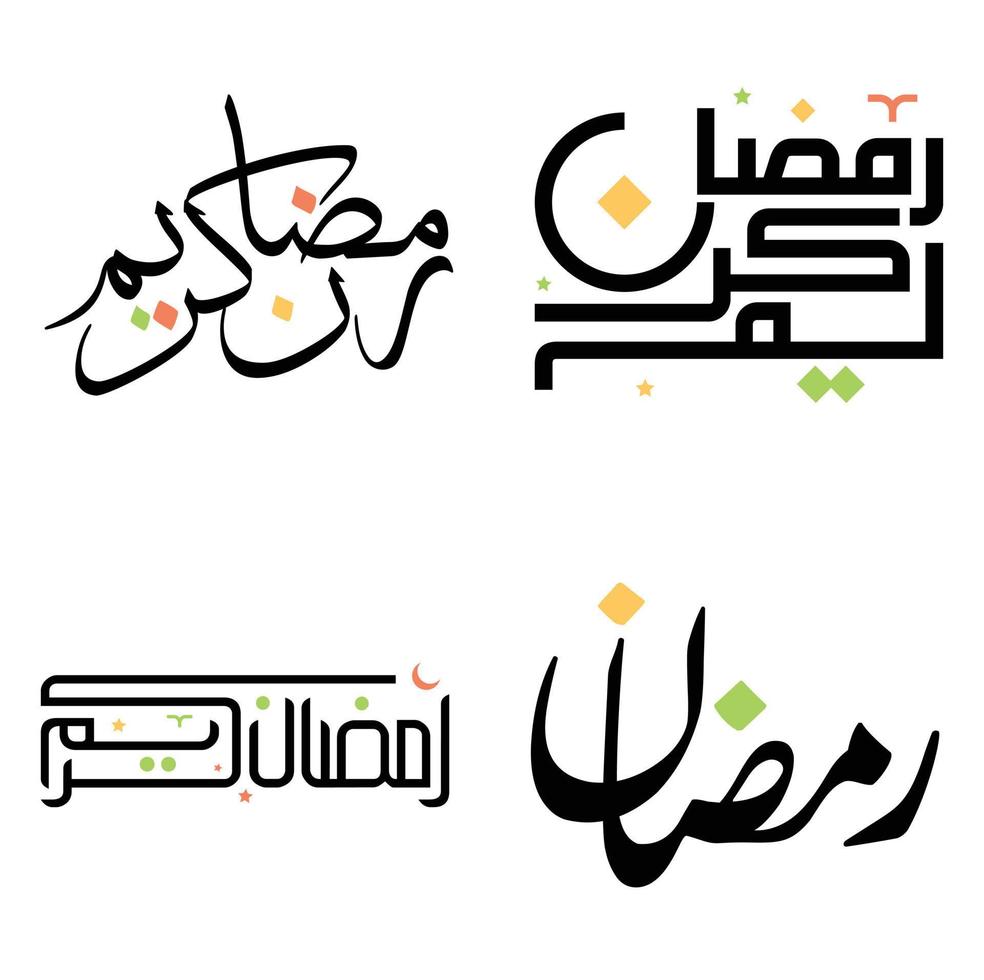 Celebrate Ramadan Kareem with Vector Illustration of Black Islamic Arabic Calligraphy.