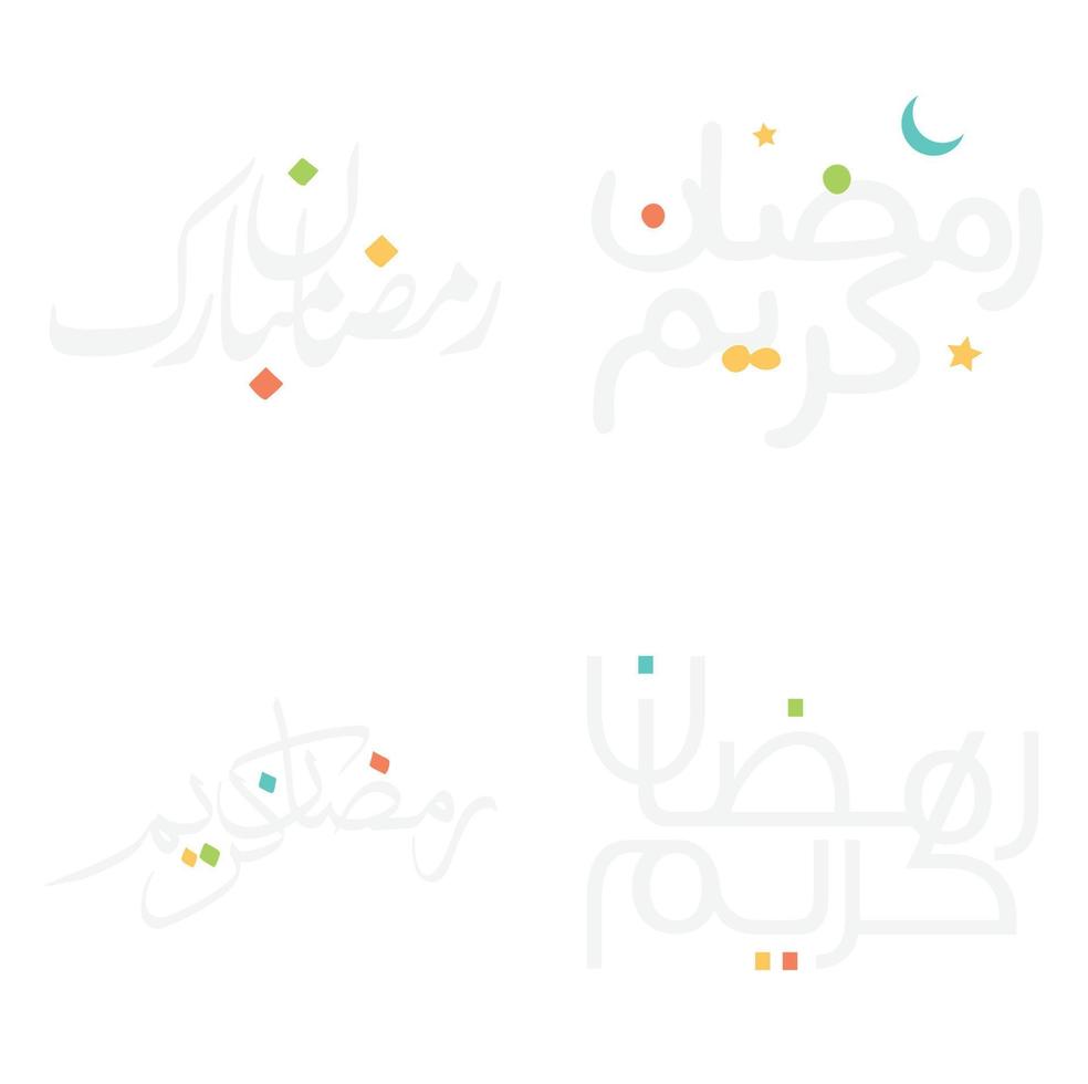 Multi-Style Arabic Typography for Ramadan Greetings in Handwriting Calligraphy. vector