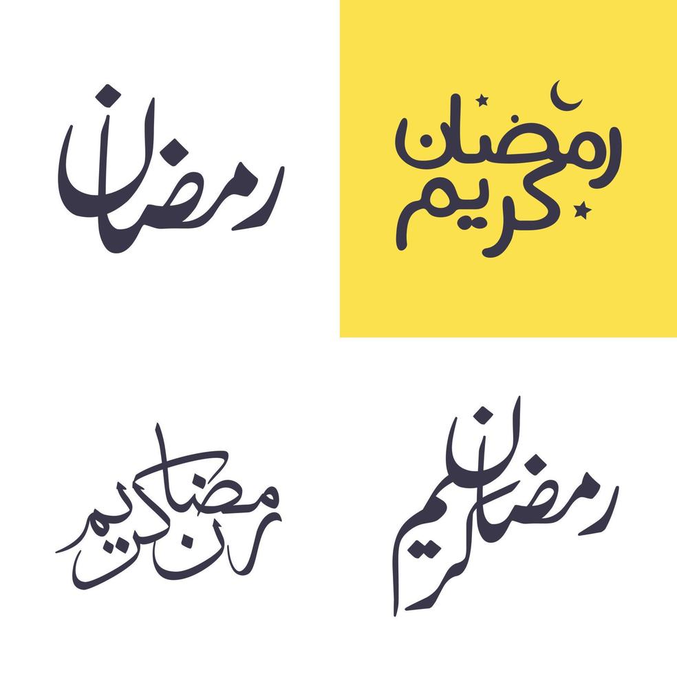 Modern and Simple Arabic Calligraphy Pack for Muslim Festivities and Celebrations in Elegance. vector