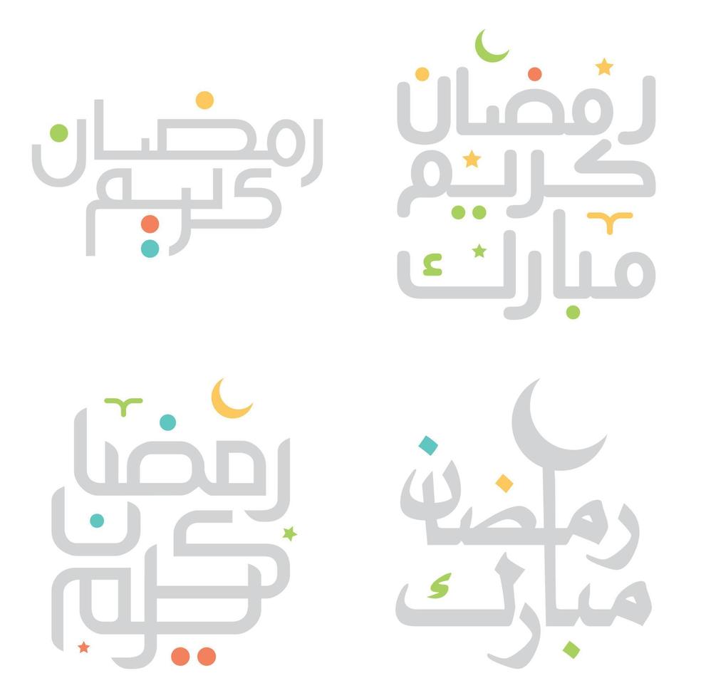 Vector Illustration of Ramadan Kareem Wishes with Islamic Calligraphy.