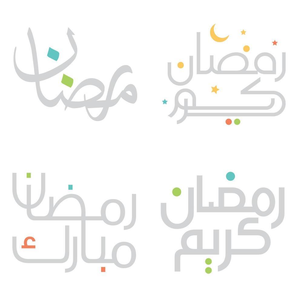 Ramadan Kareem Vector Design with Arabic Calligraphy for Islamic Greetings.