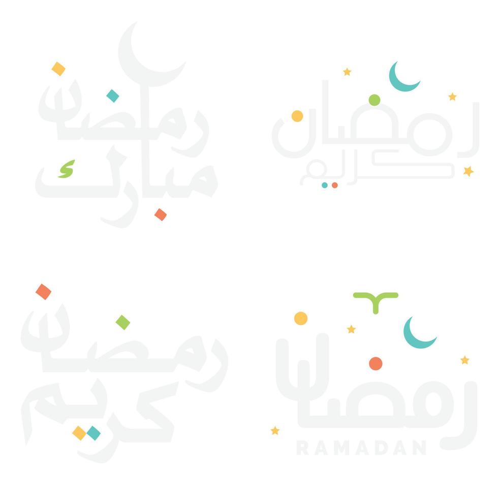 Vector Illustration of Ramadan Kareem Greetings in Arabic Calligraphy.