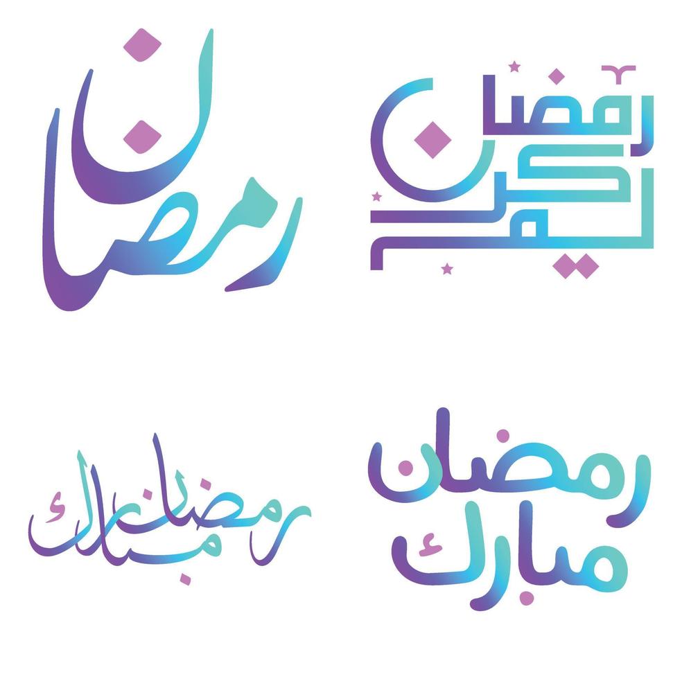 Gradient Arabic Calligraphy Vector Design for Celebrating Ramadan Kareem.