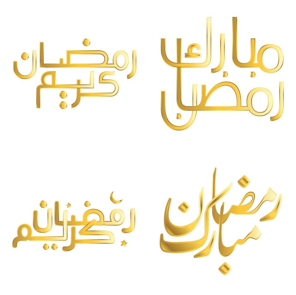 Elegant Golden Ramadan Kareem Vector Design with Arabic Calligraphy.