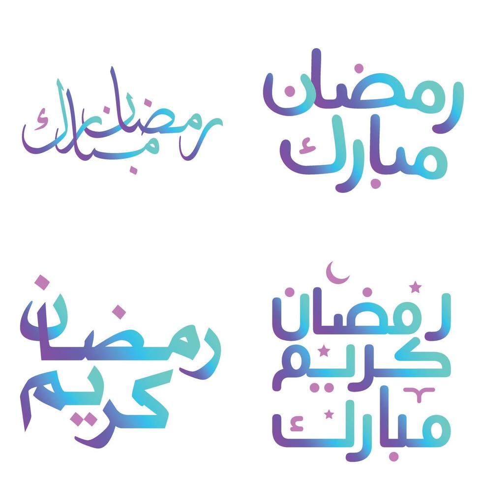 Gradient Arabic Calligraphy Vector Design for Celebrating Ramadan Kareem.