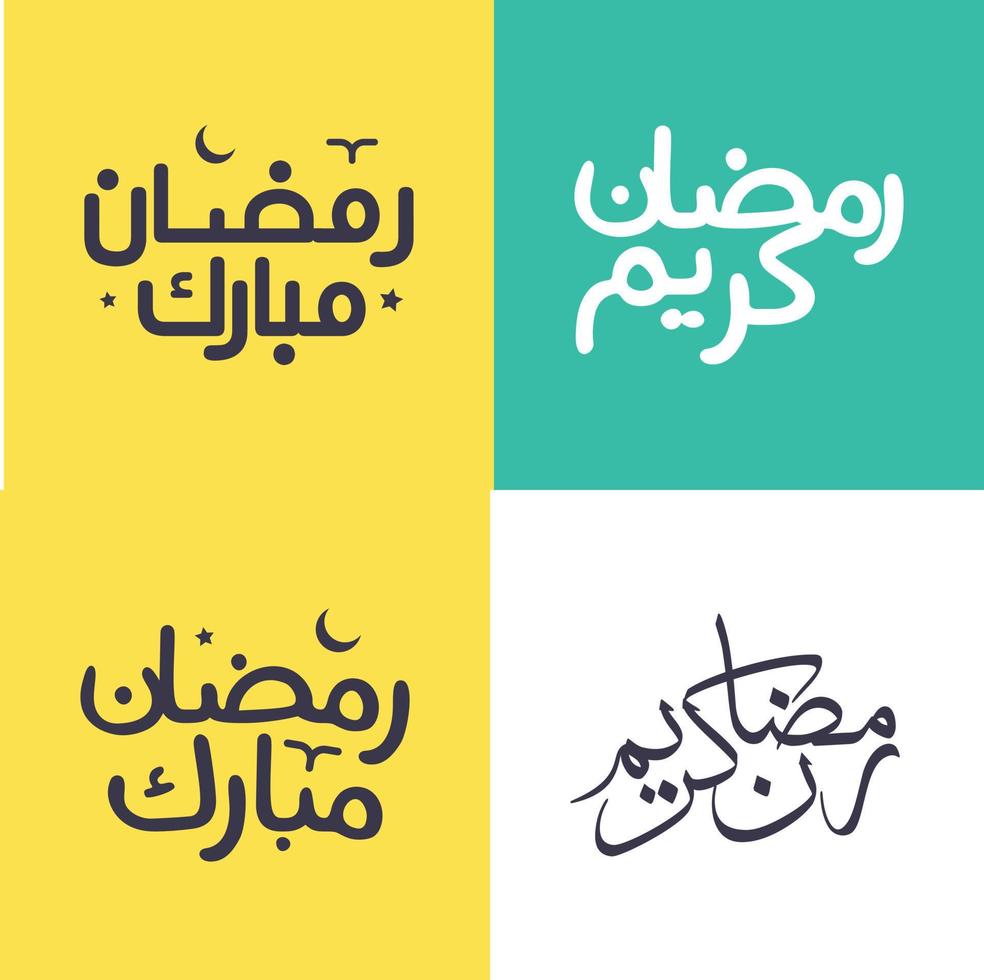 Vector Pack of Simple Arabic Calligraphy for Ramadan Kareem Greetings.